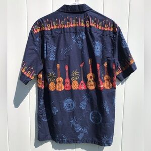 Hawaiian Shirt with Pineapples and Guitars Winnies Fashion Made in Hawaii